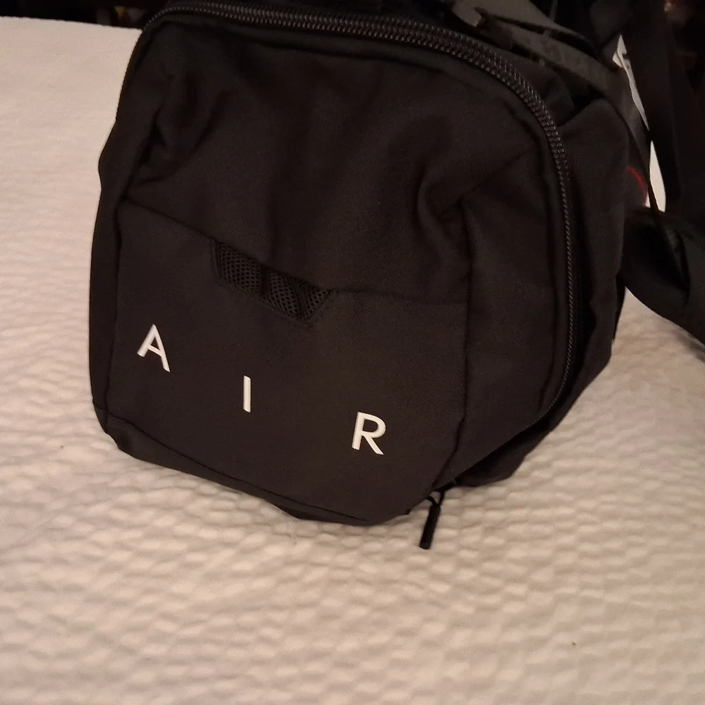 Jordan Black Duffel Bag with Red Logo